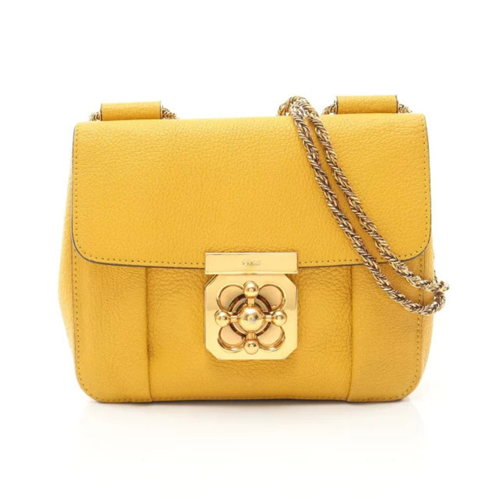 Chloe Elsie Shoulder Bag Leather Yellow